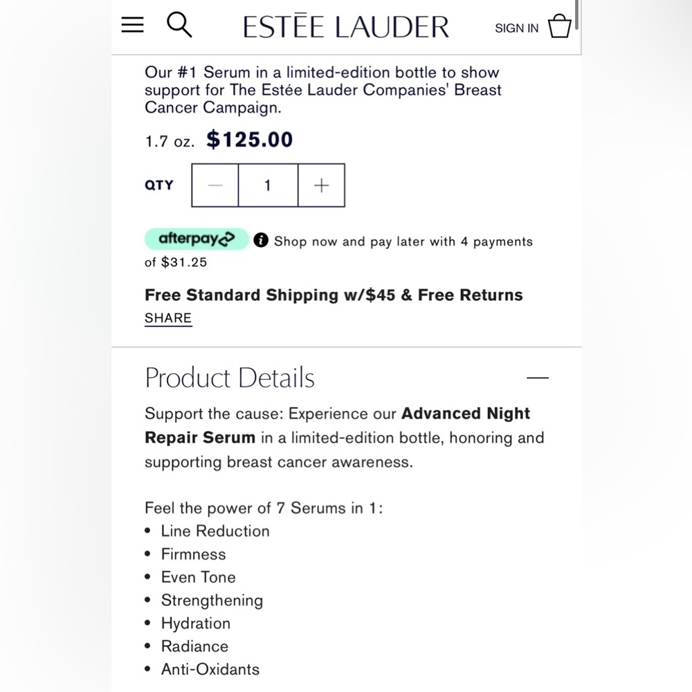 Estée Lauder Advanced Night Repair- Limited Edition Breast Cancer Awareness Set - Picture 5 of 11